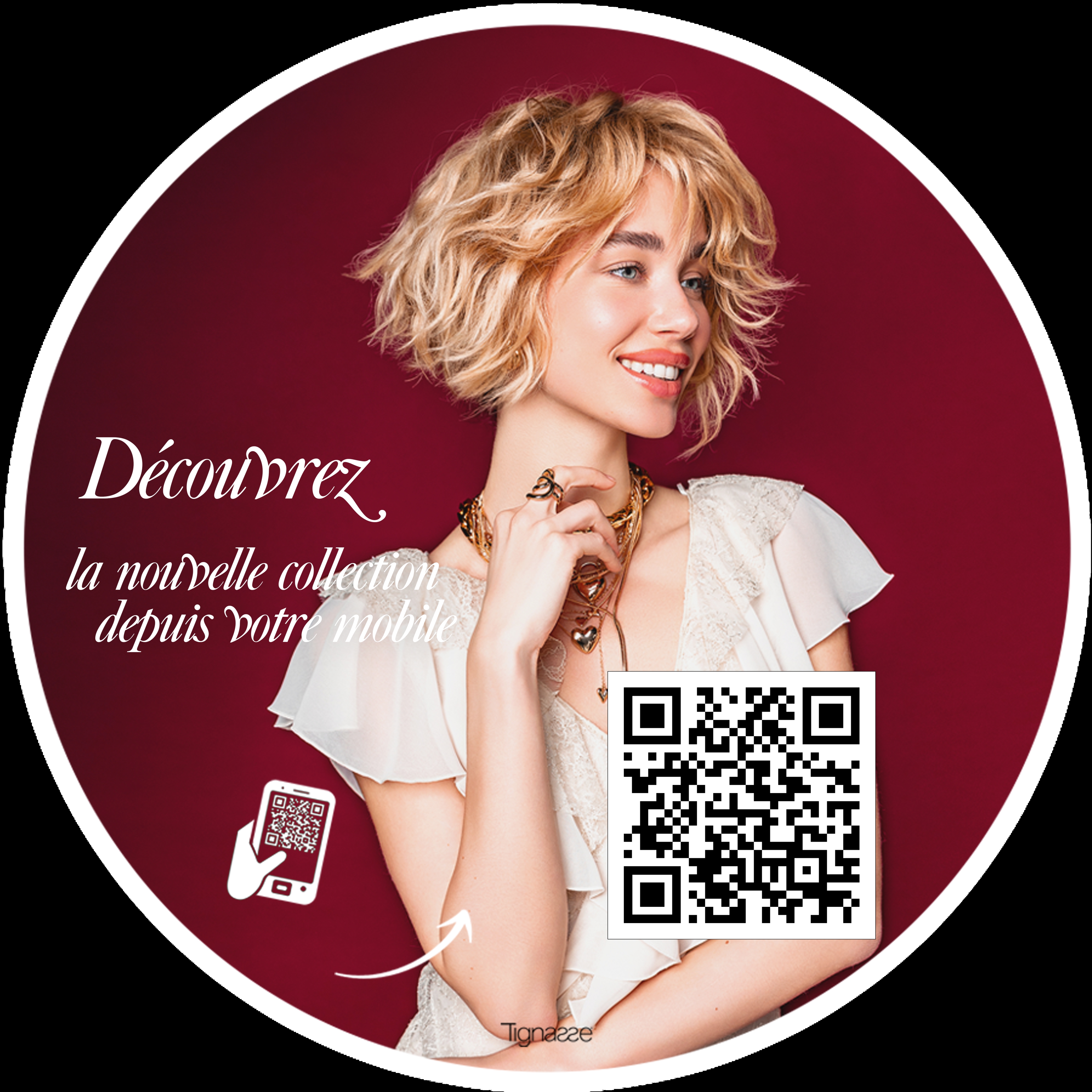 QR code to open the app in the salon